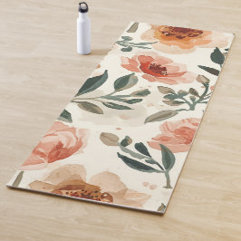 Sinaasappel Waterverf Bloemen Botanische Schilderi Yogamat