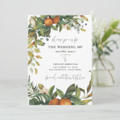 Sinaasappel waterverf botanische bruiloft met citr (Staand voorkant)