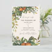 Sinaasappel waterverf botanische bruiloft met citr (Staand voorkant)