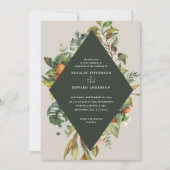 Sinaasappel waterverf botanische bruiloft met citr (Voorkant)