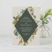 Sinaasappel waterverf botanische bruiloft met citr (Staand voorkant)