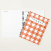 Sinaasappel Waterverf Buffalo Geruit Gepersonalise Planner (Display)