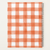 Sinaasappel Waterverf Buffalo Geruit Gepersonalise Planner (Achterkant)