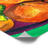 Sinaasappel waterverf fruit kunst poster (Hoek)