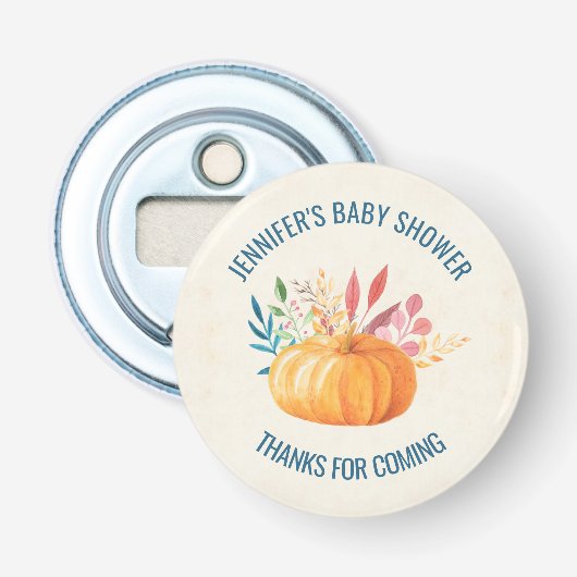 Sinaasappel Waterverf Herfst verzegeling Baby show Button Flesopener (Voorkant)