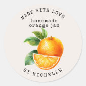 Sinaasappel Waterverf Jam Label Inblikken Sticker (Voorkant)
