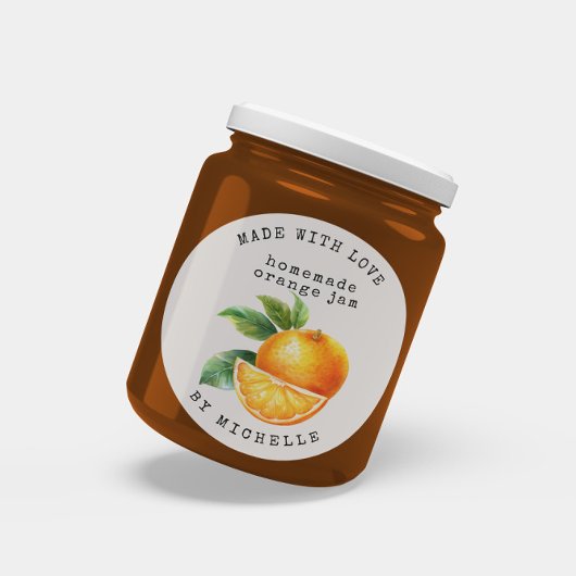 Sinaasappel Waterverf Jam Label Inblikken Sticker