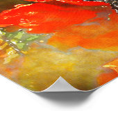 Sinaasappel Waterverf Patroonpatroon Poster (Hoek)