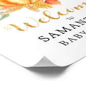 Sinaasappel Waterverf Pompoen Goud Herfst Baby Sho Poster (Hoek)