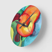 Sinaasappel waterverf ronde klok (Hoek)