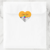 Sinaasappel Wavy Zilver met Logo Monogram Bedankt Hart Sticker (Tas)