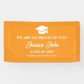 Sinaasappel We zijn zo trots op je afstuderen Spandoek (Horizontaal)