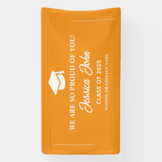 Sinaasappel We zijn zo trots op je afstuderen Spandoek (Verticaal)