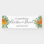 Sinaasappel Wedding Peony Roos Floral Spandoek (Horizontaal)