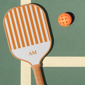 Sinaasappel & White Stripes Country Club Monogram Pickleball Paddle