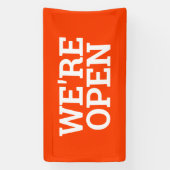 Sinaasappel Wij zijn open sjabloon zakelijk banner (Verticaal)