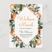 Sinaasappel Wij Zijn Verhuisd Verhuisbericht Ansic Aankondigingskaart (Voorkant)