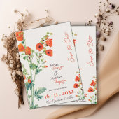 Sinaasappel Wild Flower Script Wedding Save The Date
