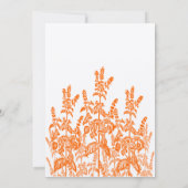 Sinaasappel Wild Flowers en Font Wedding Invitatio Kaart (Achterkant)
