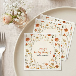 Sinaasappel Wilde Bloem Boho Herfst Baby Shower Co Servet
