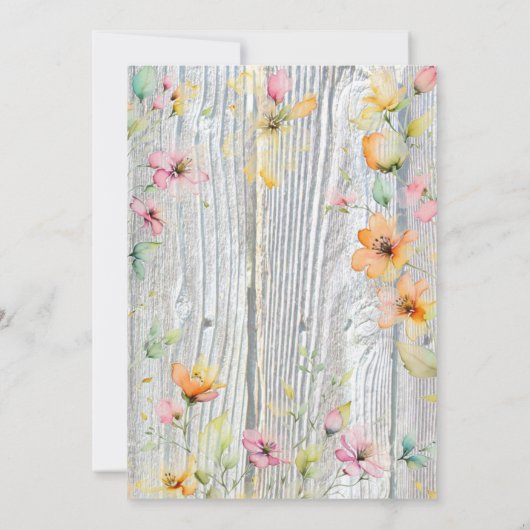  sinaasappel wilde bloem rustiek vrijgezellenfeest kaart (Achterkant)