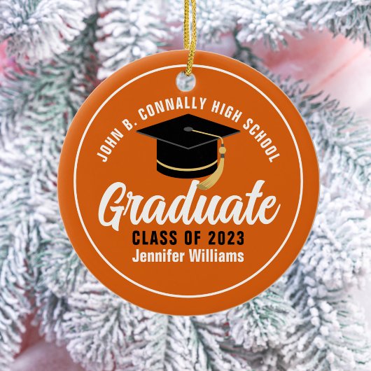 Sinaasappel Wit Afstuderen Custom 2025 Afstuderen Keramisch Ornament