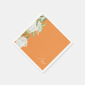 Sinaasappel Wit Bloemen Script Naam Vrijgezellenfe Servet (Hoek)