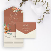 Sinaasappel & Wit Bloemen Vrijgezellenfeest & Rece All In One Uitnodiging