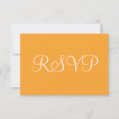 Sinaasappel Wit Bruiloft RSVP Kaartje (Voorkant)