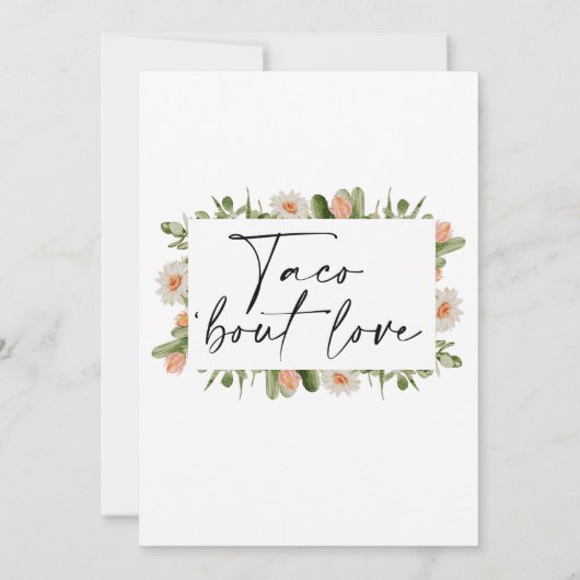 Sinaasappel Wit Cactus Taco 'over liefde Koppels D Kaart (Achterkant)