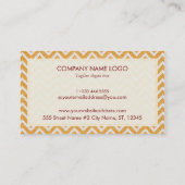 Sinaasappel & Wit Chevron Patroon Visitekaartje (Achterkant)