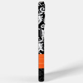 Sinaasappel & Wit Damast Gedrukt Faux Strass Case-Mate iPhone Case (Achterkant / Rechts)