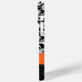 Sinaasappel & Wit Damast Gedrukt Faux Strass Case-Mate iPhone Case (Achterkant / Links)