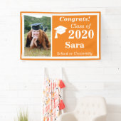 Sinaasappel Wit Één Fotoklasse van 2024 Afstuderen Spandoek (Insitu)