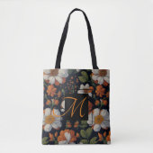 Sinaasappel wit elegant verfijnde bloemen Tote Bag (Voorkant)