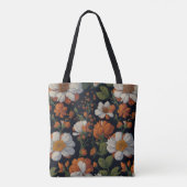 Sinaasappel wit elegant verfijnde bloemen Tote Bag (Achterkant)