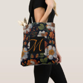 Sinaasappel wit elegant verfijnde bloemen Tote Bag (Dichtbij)