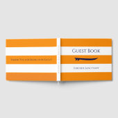 Sinaasappel & Wit Gestreept Welkom Gastenboek (Volledig)