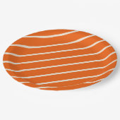 Sinaasappel & Wit Gestreepte Partij Bord (Gekanteld)