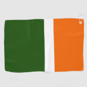 Sinaasappel Wit Groen Plain Kleur Block Design Golfhanddoek (Horizontaal)