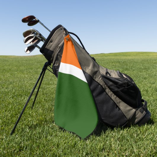 Sinaasappel Wit Groen Plain Kleur Block Design Golfhanddoek (Groen)