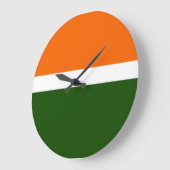 Sinaasappel Wit Groen Plain Kleur Block Design Grote Klok (Hoek)