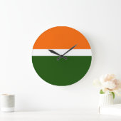 Sinaasappel Wit Groen Plain Kleur Block Design Grote Klok (Huis)