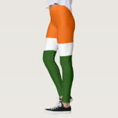 Sinaasappel Wit Groen Plain Kleur Block Design Leggings (Links)
