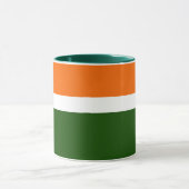 Sinaasappel Wit Groen Plain Kleur Block Design Mok (Midden)