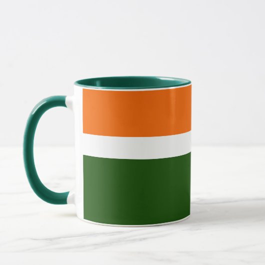 Sinaasappel Wit Groen Plain Kleur Block Design Mok (Links)