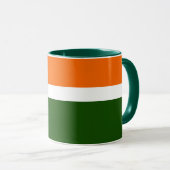 Sinaasappel Wit Groen Plain Kleur Block Design Mok (Voorkant rechts)