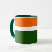 Sinaasappel Wit Groen Plain Kleur Block Design Mok (Voorkant links)