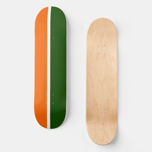 Sinaasappel Wit Groen Plain Kleur Block Design Persoonlijk Skateboard (Voorkant)