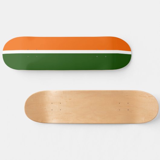 Sinaasappel Wit Groen Plain Kleur Block Design Persoonlijk Skateboard (Horizontaal)